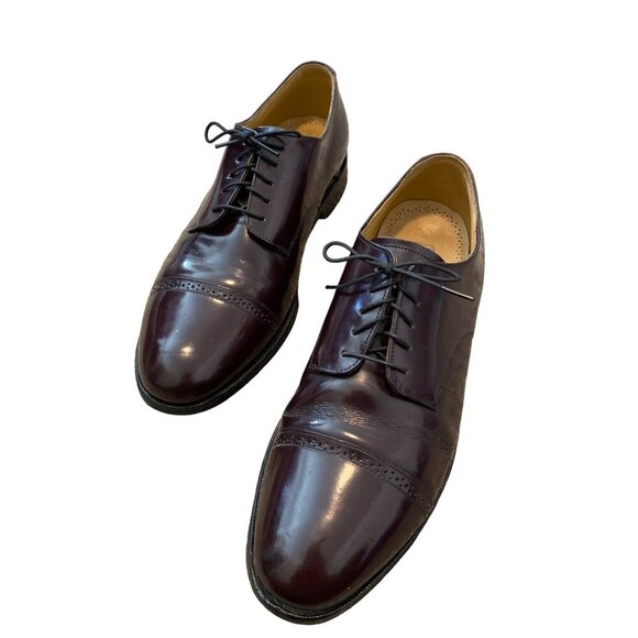 JOHNSTON & MURPHY MEN'S BURGUNDY LEATHER ALDRICH II CAP TOE WINGTIPS 9D/B - Picture 4 of 9